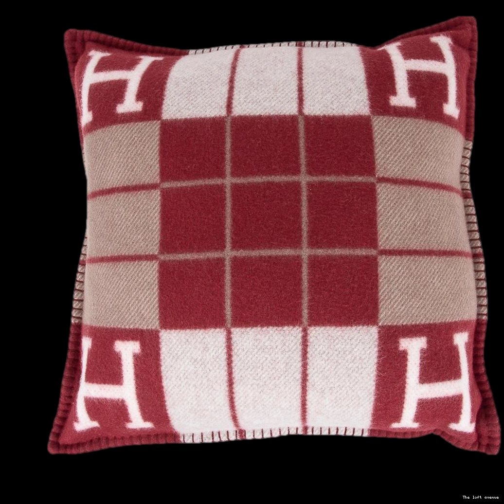 HERMES WOOL PILLOW THROW STRIPE 0801